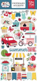 Echo Park 6"x12" A SLICE OF SUMMER Chipboard Accents 38pc