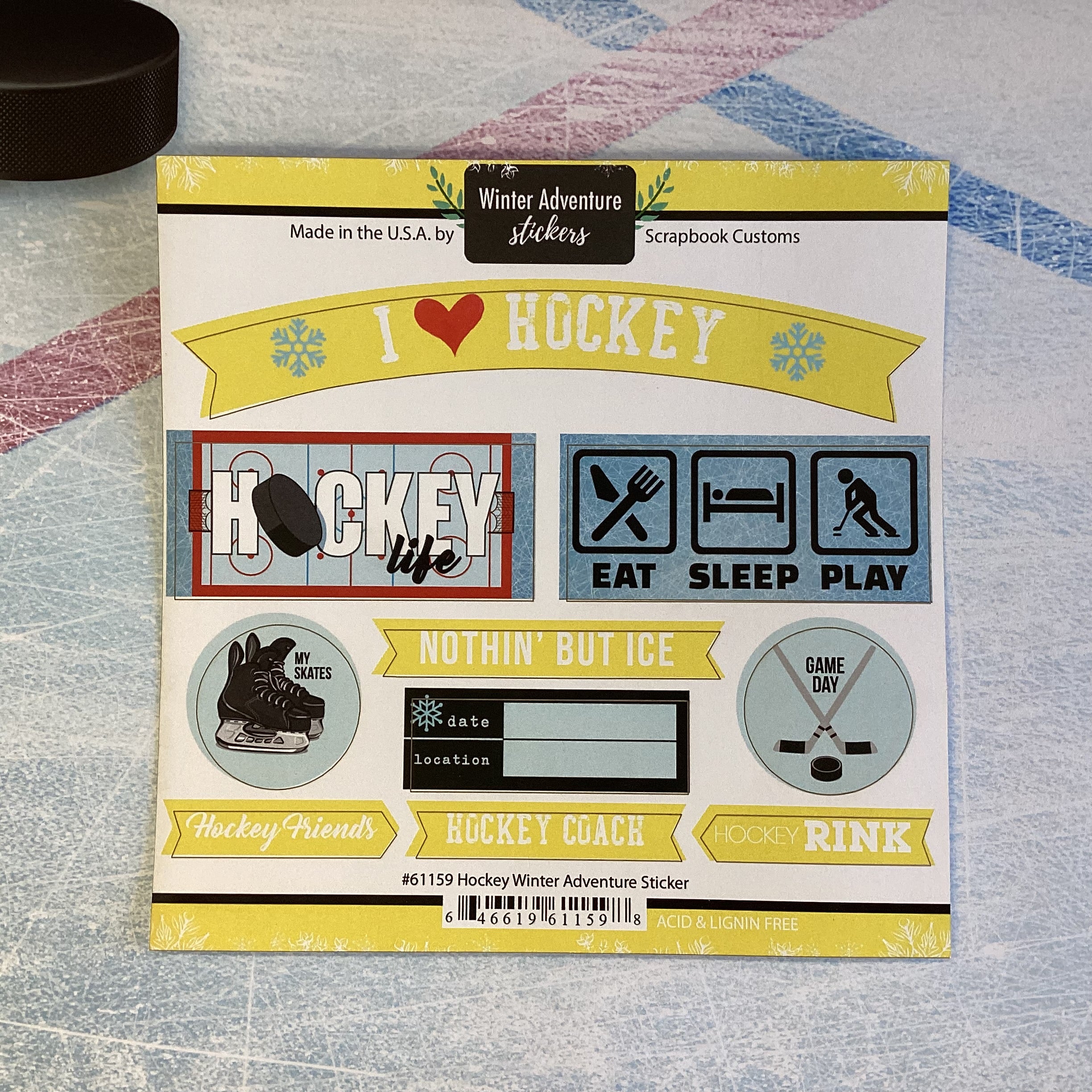 C7C23234-22F8-44B2-8E16-DD289CA48F0E.jpg Scrapbook Customs 6X6 HOCKEY WINTER ADVENTURE STICKERS 10pc - Image 1