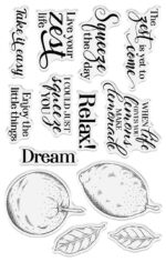 Crafter’s Companion Mediterranean Dreams LIVE YOUR ZEST LIFE Stamp & Metal Die Set 17pc - Image 3