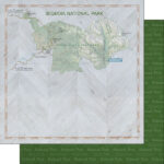 Scrapbook Customs NATIONAL PARK MAP AND WORDS 12"X12" Scrapbook Paper - Image 20