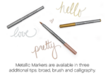 AC METALLIC MARKERS Broad Brush Calligraphy W/Replaceable Nibs 12pc - Image 2