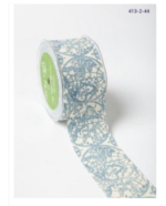 May Arts 2" Ivory Canvas Blue Map Print Ribbon 1 yard - Image 2
