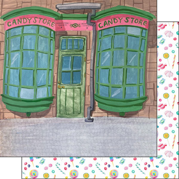 C9B7A7E8-9790-44AD-913E-96D5CE72E413.jpg CANDY STORE WATERCOLOR DS 12"X12" Scrapbook Customs Harry Paper - Image 1