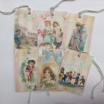 Tags & Ephemera 6pc PINK SUMMER VINTAGE TAGS