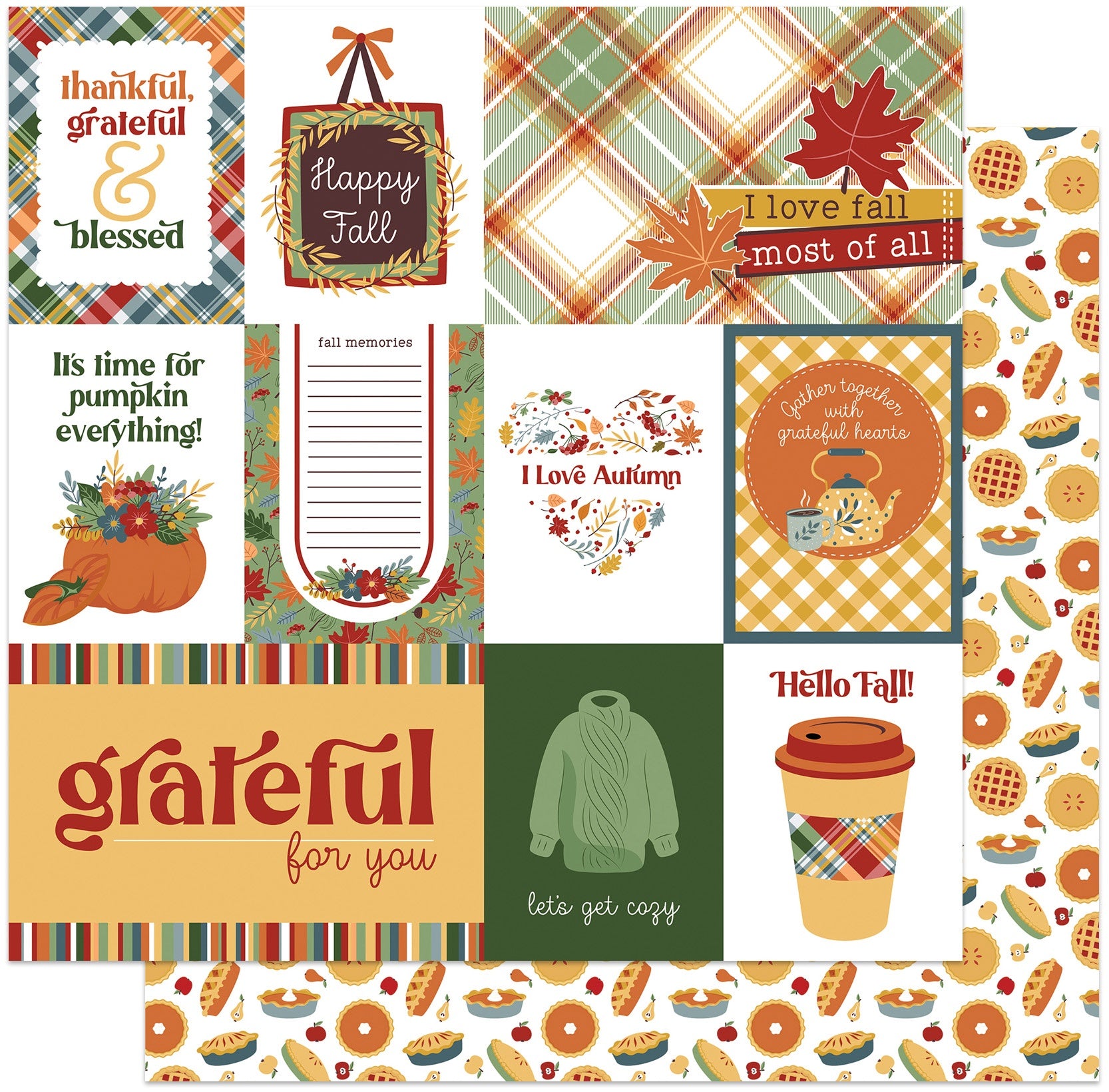 CA143214-B6DD-442D-9163-6E7911A29579.jpg Photoplay Autumn Greetings HAPPY FALL 12X12 Scrapbook Paper - Image 1