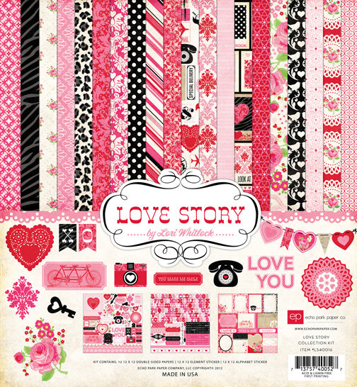 CA654980-2295-45C5-A937-2703DA84B085.jpg Echo Park LOVE STORY 12”x12” 13pc COLLECTION KIT - Image 1