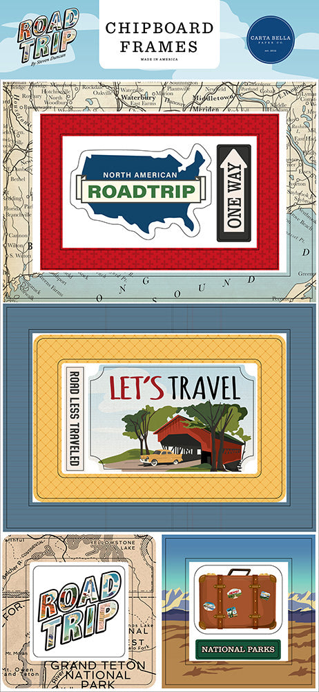 CB0E72BE-A663-4CBF-B2FE-D85CE6930337.jpg Carta Bella ROAD TRIP CHIPBOARD FRAMES 13pc - Image 1