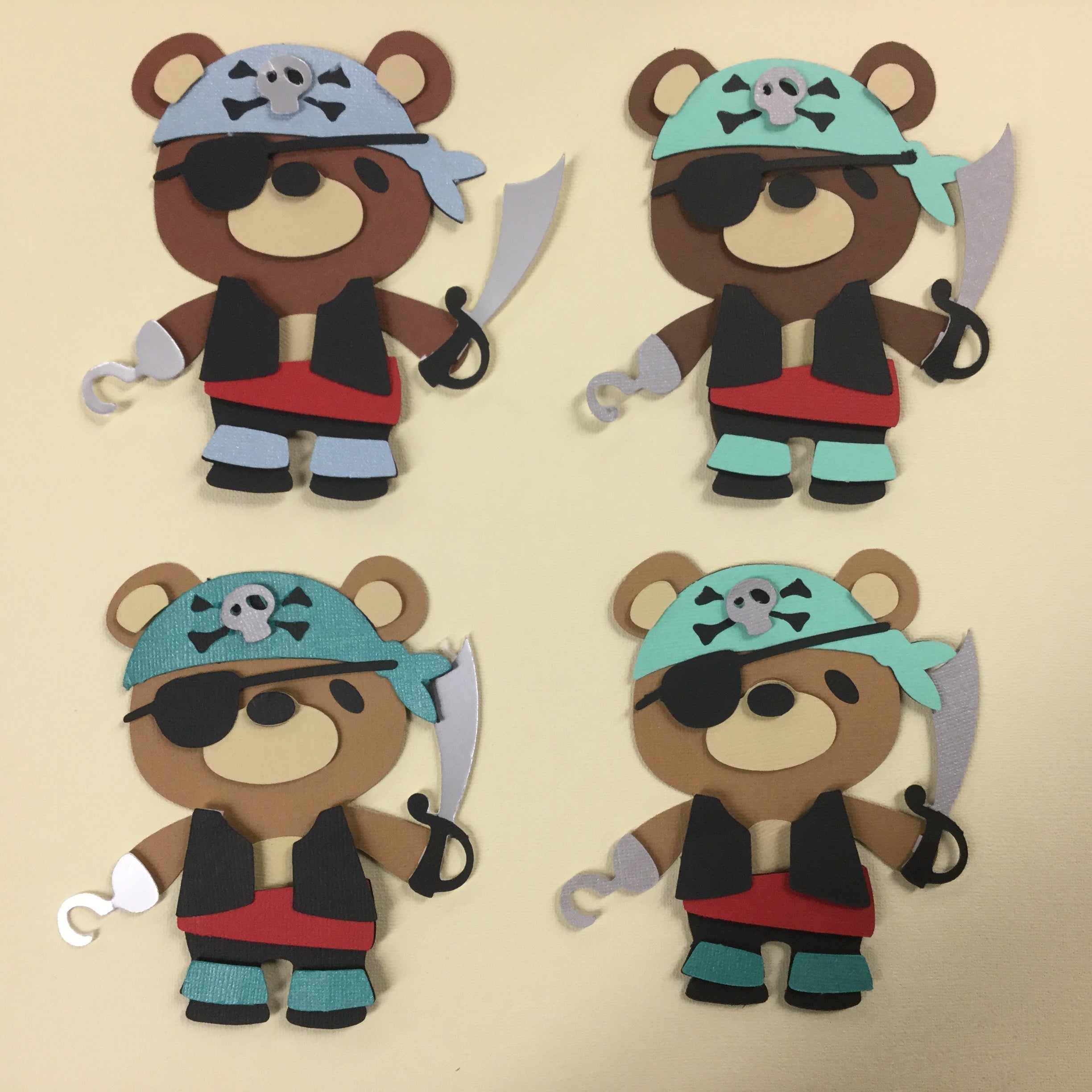 CB104BB2-F51C-4024-B1BD-8E844CB029E6.jpg Teddy Bear PIRATE Die Cut Embellishment - Image 1