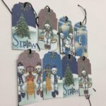 Tags & Ephemera 8pc WINTER SNOW Snowman Fun - Image 2