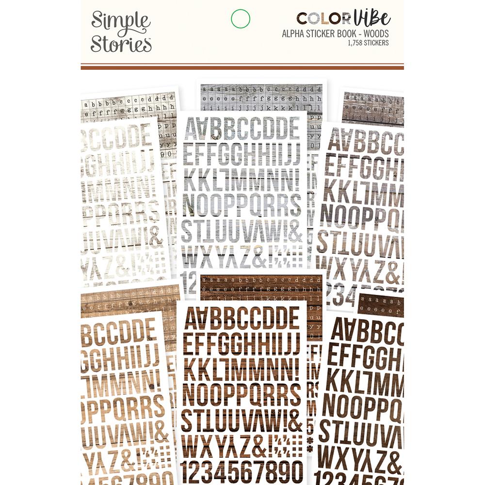 CB57FEBC-73C2-4D46-A7D9-C827FFC7361D.jpg Simple Stories ColorVibe WOODS Alpha Sticker Book - Image 1