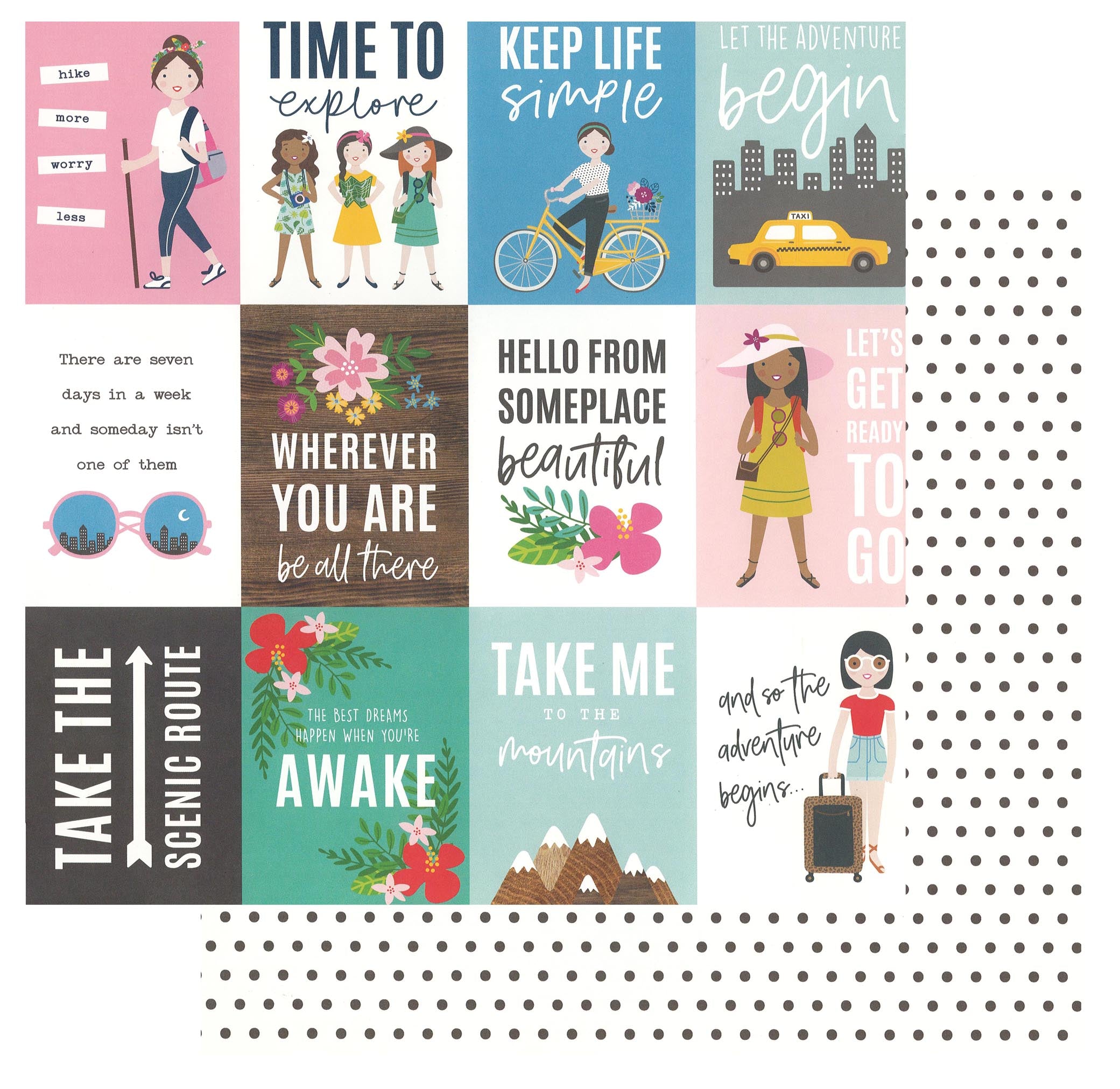 CBADC8E0-9F9F-4395-BD98-CB05E18B1E27.jpg AC Jen Hadfield Chasing Adventures ADVENTURE 12"X12" Scrapbook Paper - Image 1