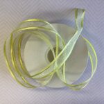 May Arts 5/8" Sheer Organza Satin Gold Edge Ribbon 1 yard - Image 4