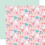 Echo Park It’s Your Birthday GIRL PARTY ANIMALS 12"X12" Scrapbook Paper