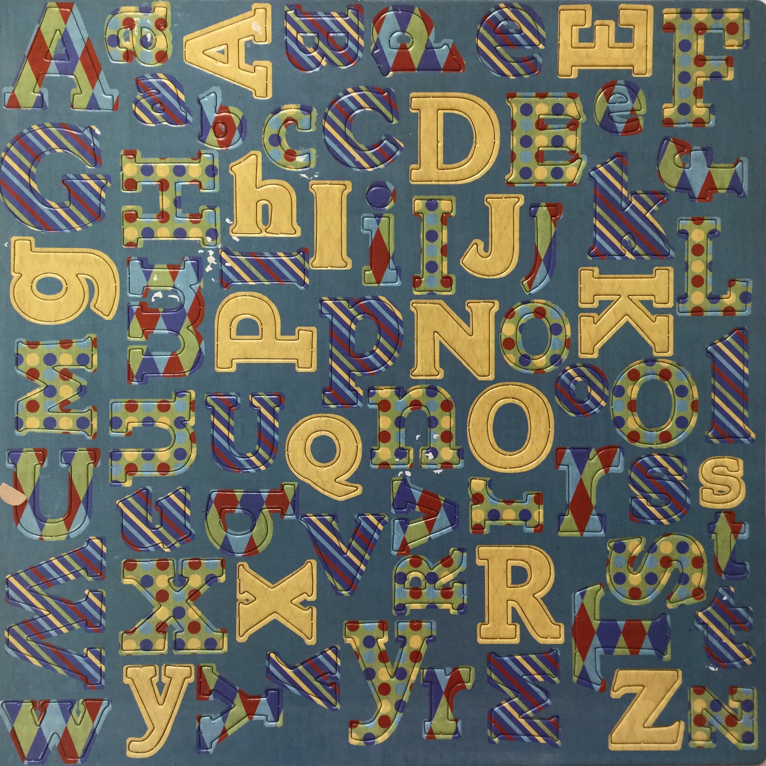 CCD41B07-DB70-4C4D-AD65-5F605E24B516.jpg Kindergarten Chipboard Upper & Lowercase Alphabets 12” x 12” Sheet - Image 1