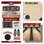 BOWLING Watercolor Wood Papers & Sticker Kit 4pc - Image 2