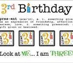SRM Say It With Stickers THIRD BIRTHDAY Sticker 1pc