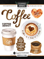 I LOVE COFFEE Kit 12"X12" Scrapbook Paper Stickers 3pc - Image 5
