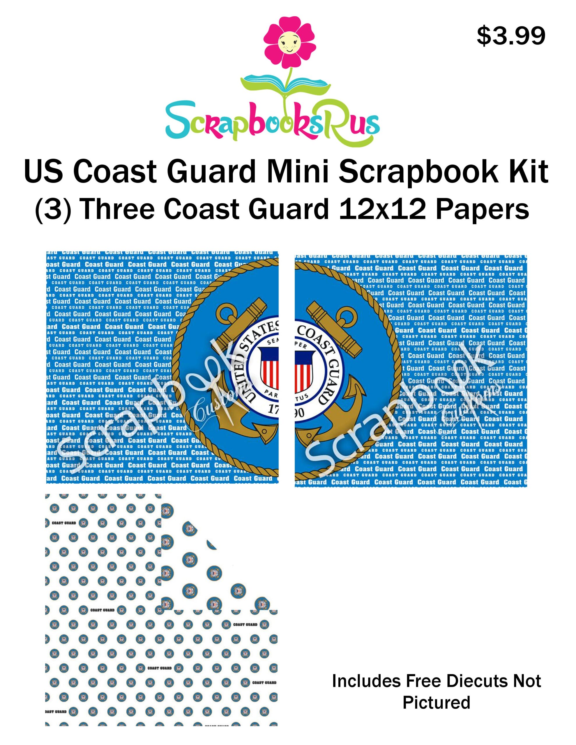 Coast_Guard_set2.jpg Coast Guard 3pc Mini Kit 12"X12" Scrapbook Customs 9pc - Image 1
