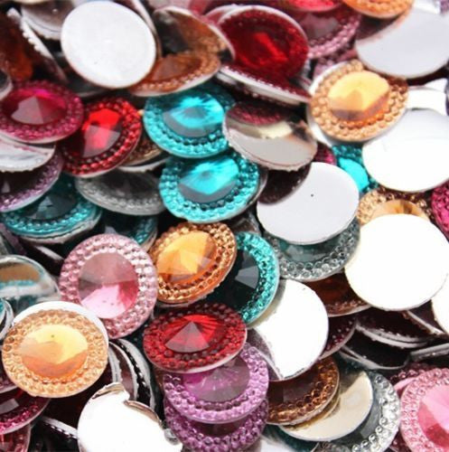 Color_Rhinestone.jpg COLOR RHINESTONE Mixed Gems 9pc 5/8" - Image 1