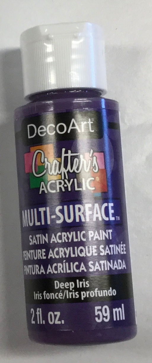 D012C897-8A90-4795-9210-0D597813079F.jpg DecoArt Crafter's Acrylic DEEP IRIS Multi-Surface Satin Acrylic Paint 2oz - Image 1