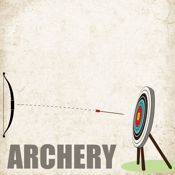 D04F4E9D-504A-42AA-BCE5-A1DBBF1349B1.jpg ARCHERY ON TARGET 12X12 Scrapbook Customs Paper - Image 1