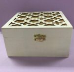 Darice Unfinished Wood Box SQUARE Laser Cut Top - Image 2