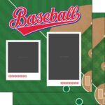 Scrapbook Customs Quick Pages BASEBALL LEFT & RIGHT 12"X12" Scrapbook Papers