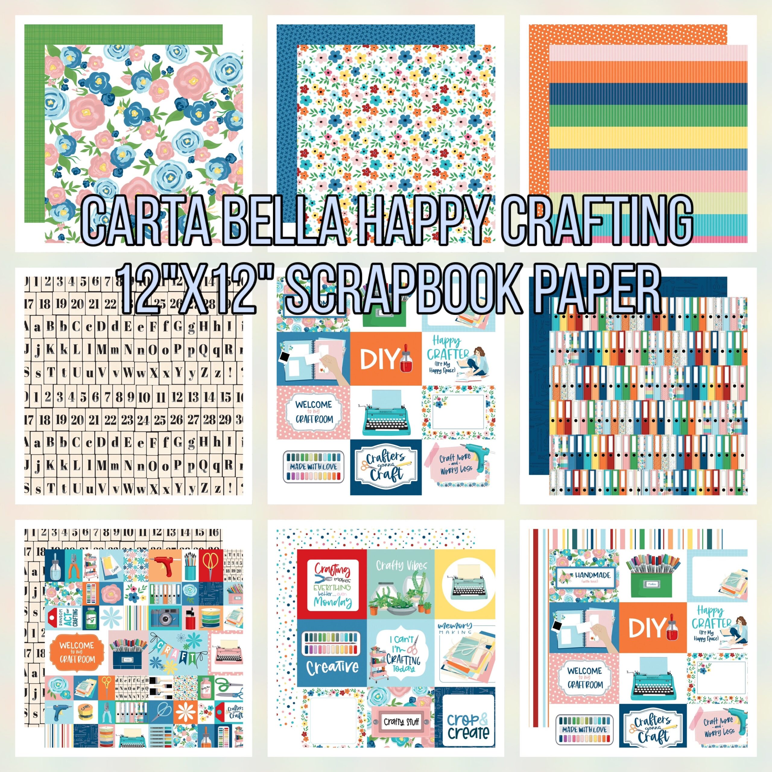 D1260583-5E7F-431B-A298-2998E174C8DE.jpg Carta Bella HAPPY CRAFTING 12"X12" Scrapbook Paper - Image 1
