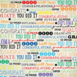 COLORFUL GRADUATION WORDS 12"X12" Scrapbook Customs Paper - Image 2