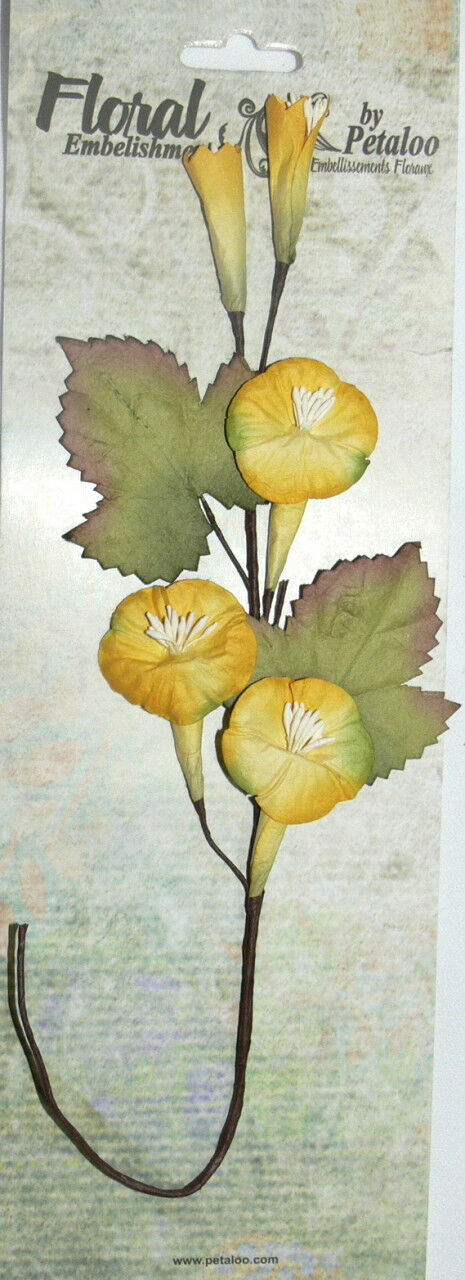 D2806365-3DF9-4EAD-89E5-3FDE47AA8D5E.jpg Petaloo Trumpet Vine Spray YELLOW Floral Embellishment - Image 1