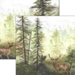 Scrapbook Customs DEER DS Watercolor 12"X12" Paper