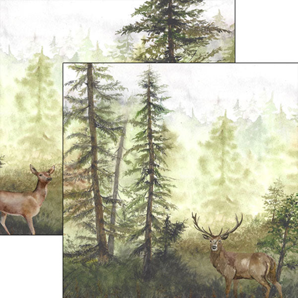 D2B4456B-5ED4-4EE3-83F9-1BC9D337F5B0.jpg Scrapbook Customs DEER DS Watercolor 12"X12" Paper - Image 1