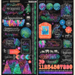 Graphic 45 KALEIDOSCOPE COLLECTION Chipboard Stickers 60 pc