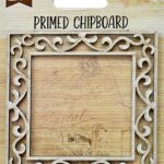 Birdie Primed Chipboard ELEGANT SWIRL DOUBLE SQUARE FRAME 1pc