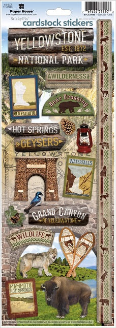 D421C59B-30DC-485F-92F1-FDF9499996EC.jpg Paper House YELLOWSTONE Cardstock Stickers 17pc - Image 1