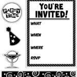 Inkadinkado PARTY INVITE Rubber Stamps 7pc