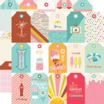 Simple Stories Retro Summer TAG ELEMENTS 12”X12” Scrapbook Paper - Image 3