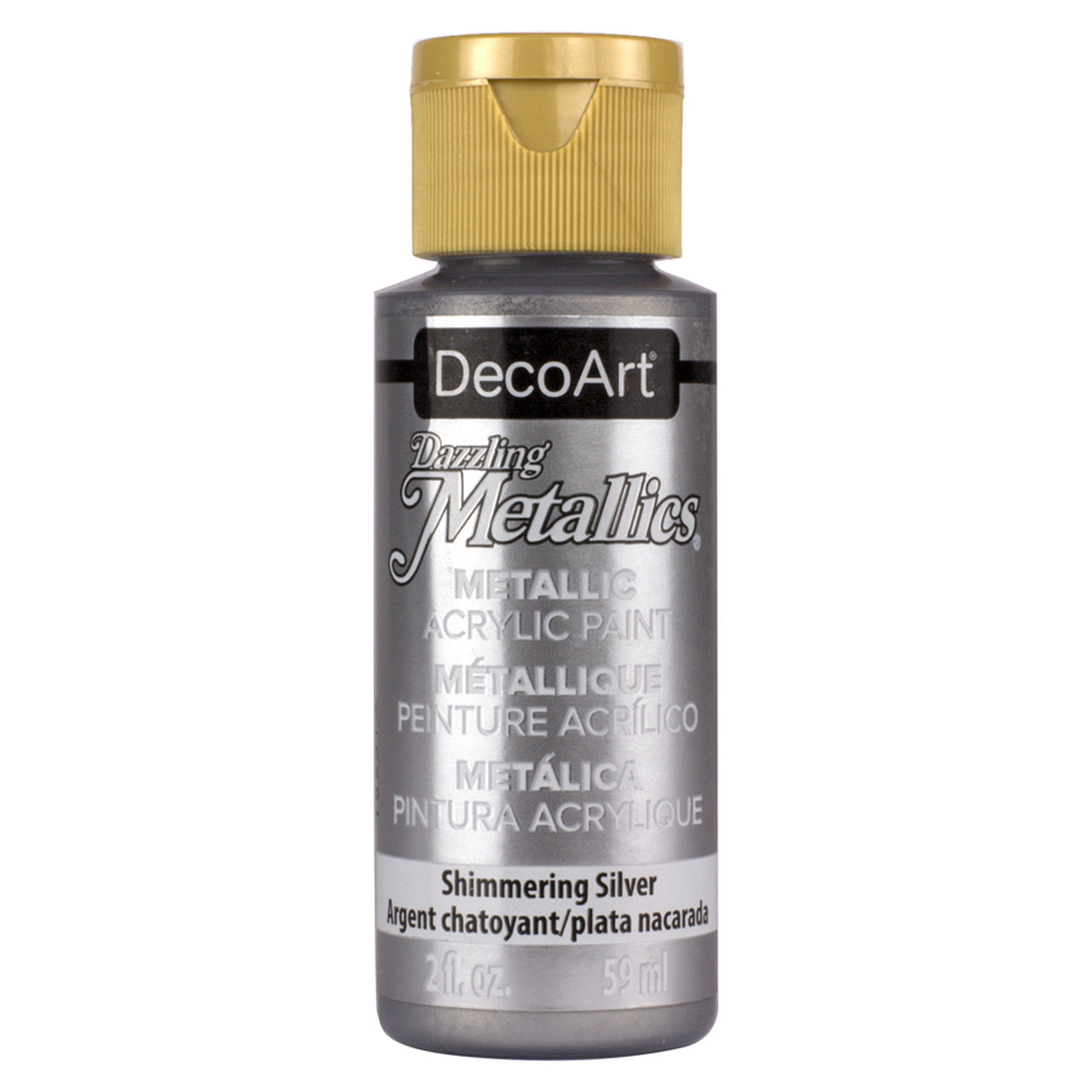 D62CB3D9-15B7-450F-99B3-8C3C146B4714.jpeg DecoArt Dazzling Metallics SHIMMERING SILVER Metallic Acrylic Paint 2oz - Image 1