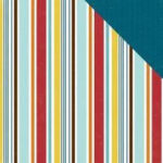 Echo Park Bark PUPPY STRIPE 12x12 Scrapbook Paper