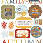 Echo Park FALL FEVER Chipboard Phrases 21pc