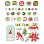 Simple Stories MAKE IT MERRY Decorative Brads & Chipboard Pieces 35pc