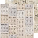 Kaisercraft Pen & Ink STAMPS 12"X12" Scrapbook Paper