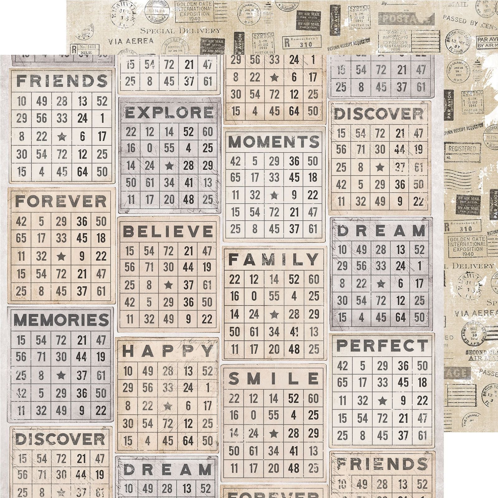 D94E9A33-2639-4AEF-A238-20BA5686BA5D.jpg Kaisercraft Pen & Ink STAMPS 12"X12" Scrapbook Paper - Image 1