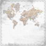 Scrapbook Customs WORLD MAP WATERCOLOR 12”X12” Scrapbook Paper - Image 2