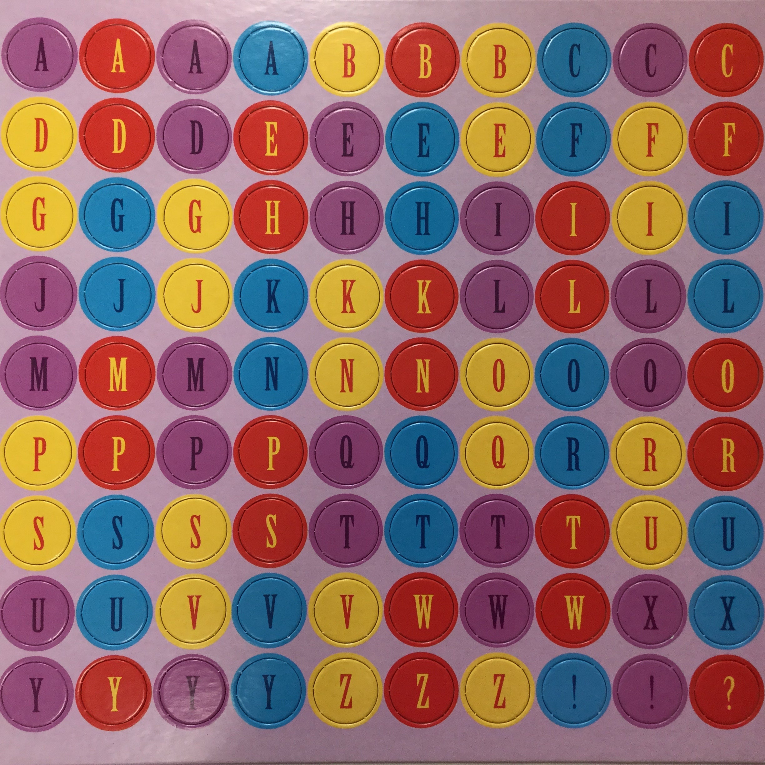 DA50DC2A-2741-4B72-8966-E96999F47064.jpg Bright Round Chipboard Uppercase Alphabets 12” x 12” Sheet - Image 1