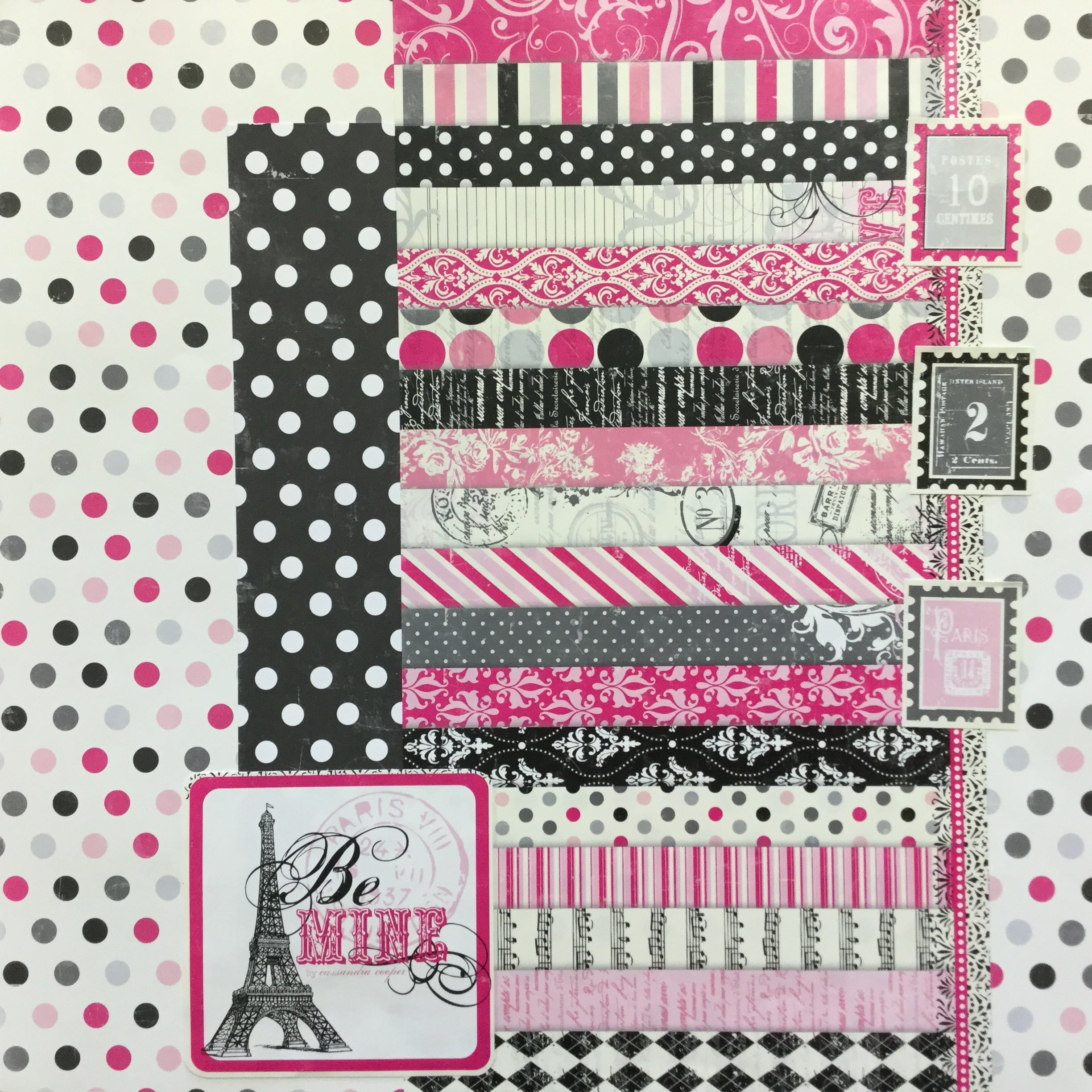 DB20FDD8-7462-4861-860D-6C7952954BCE.jpg Premade Page BE MINE 12"x12" Scrapbook Paris Valentine - Image 1