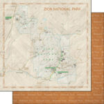 Scrapbook Customs NATIONAL PARK MAP AND WORDS 12"X12" Scrapbook Paper - Image 26