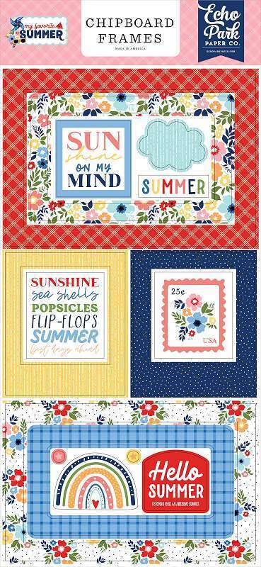 DB38631E-B640-40A7-8265-827ABF2EA7FC.jpg Echo Park MY FAVORITE SUMMER Chipboard Frames 15pc - Image 1