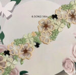 Scrapbooksrus Embroidered Lace APRICOT FLOWERS Ribbon 1 yard Trim - Image 3