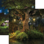 Reminisce Woodland Elf ENCHANTED TREE OF LIFE 12"X12" Scrapbook Paper